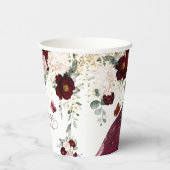 Gobelets En Papier Dusty rose bordeaux Fleurs rousses Quinceanera (Droite)
