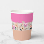 Gobelets En Papier Dusty Rose rétro à fleurs (Droite)