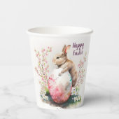 Gobelets En Papier Eau de Pâques Oeuf et fleurs de lapin - (Verso)
