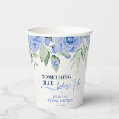 Gobelets En Papier Eau de Roses Bleues Aquarelle Quelque Chose de Ble (Recto)