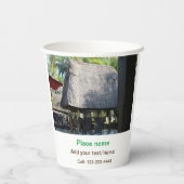 Gobelets En Papier eau océan plage photo ajouter nom texte place été (Verso)