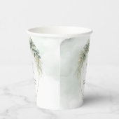 Gobelets En Papier Eau rustique eucalyptus vert mariage or (Droite)