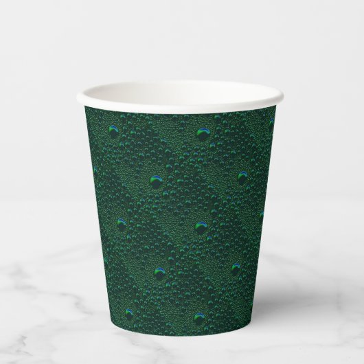 Gobelets En Papier Eau sur métal vert (Recto)