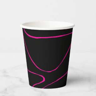Gobelets En Papier Ebb et flux 2 - Magenta et noir