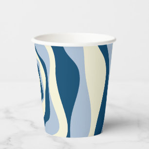 Gobelets En Papier Ebb et flux 4 - Bleu foncé, Bleu clair et Crème