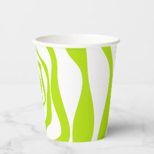 Gobelets En Papier Ebb et flux 4 en Lime vert et blanc