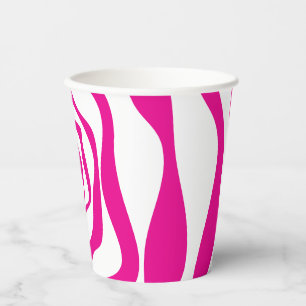 Gobelets En Papier Ebb et flux 4 en Magenta et Blanc