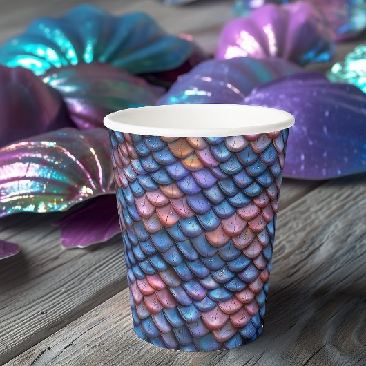 Gobelets En Papier Écailles de Sirène