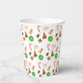 Gobelets En Papier Échange de cookies de Noël aquarelle (Verso)