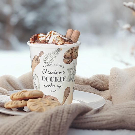 Gobelets En Papier Échange de cookies de Noël personnalisé