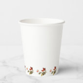 Gobelets En Papier Échantillon Fleurs Roses & Lanterne de Fiançailles (Verso)