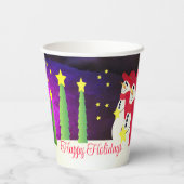 Gobelets En Papier Écharpes Rouges Et Motoneige (Verso)