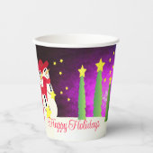 Gobelets En Papier Écharpes Rouges Et Motoneige (Recto)