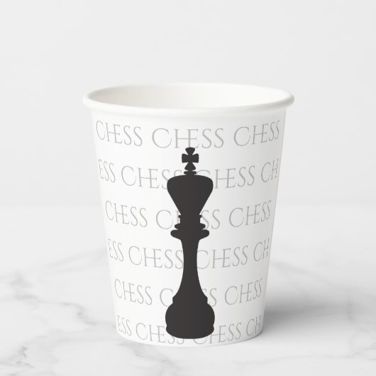 Gobelets En Papier Échecs King Classic Pièce moderne Noir, Blanc (Verso)
