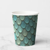 Gobelets En Papier Échelles bleues initiales personnalisées texturées (Verso)