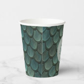 Gobelets En Papier Échelles bleues initiales personnalisées texturées (Droite)