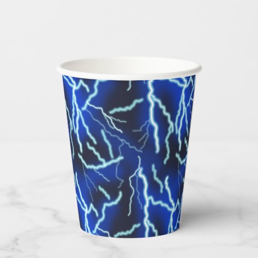Gobelets En Papier Éclair Électricité Tonnerre Ciel nocturne (Verso)