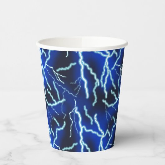 Gobelets En Papier Éclair Électricité Tonnerre Ciel nocturne (Gauche)