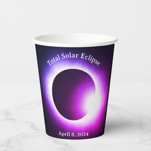 Gobelets En Papier éclipse solaire 2024, 8 avril (Recto)