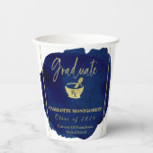 Gobelets En Papier Ecole de Pharmacie Abstraite Bleue (Recto)