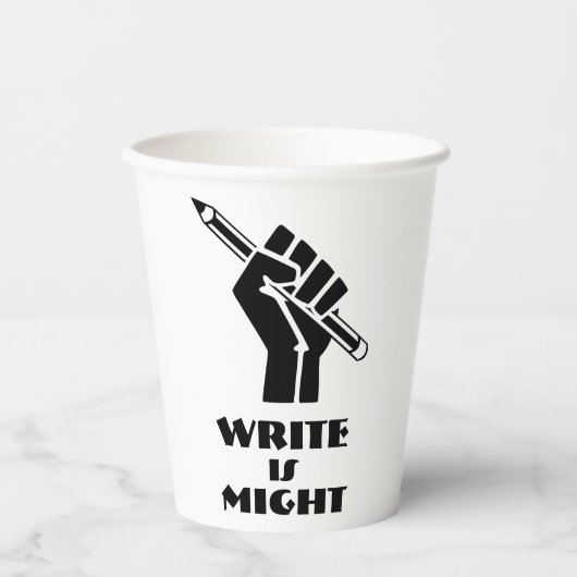Gobelets En Papier Écrire est une force (Recto)