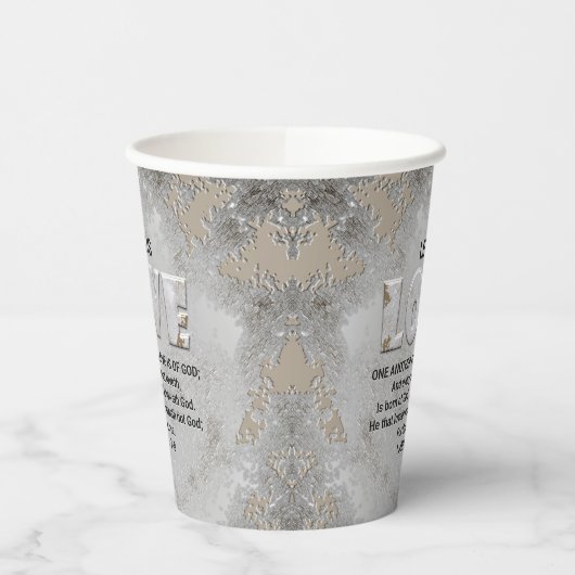 Gobelets En Papier Écriture d'amour (Gauche)