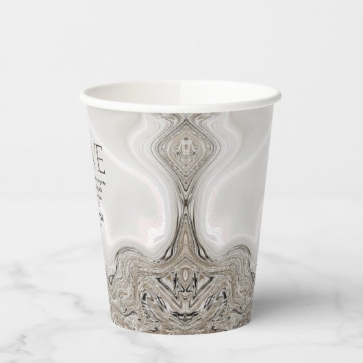 Gobelets En Papier Écriture d'amour Verse Ephésiens 4:2 Mariage (Gauche)