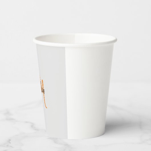 Gobelets En Papier Écriture manuscrite moderne monogramme Nom initial (Gauche)