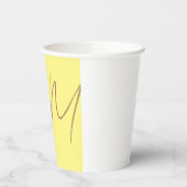 Gobelets En Papier Écriture manuscrite Monogrammes Initiales Professi (Gauche)