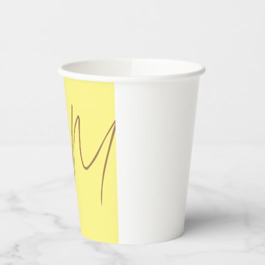 Gobelets En Papier Écriture manuscrite Monogrammes Initiales Professi (Gauche)