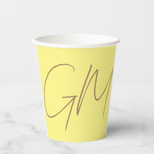 Gobelets En Papier Écriture manuscrite Monogrammes Initiales Professi (Recto)