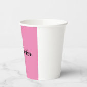 Gobelets En Papier Écriture manuscrite Nom professionnel simple rose (Gauche)