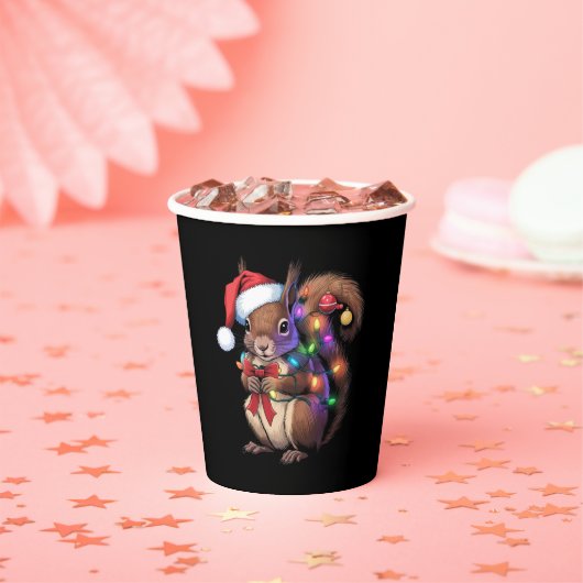 Gobelets En Papier Écureuil lumières de Noël Famille de Noël (Insitu)
