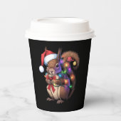 Gobelets En Papier Écureuil lumières de Noël Famille de Noël (Recto)