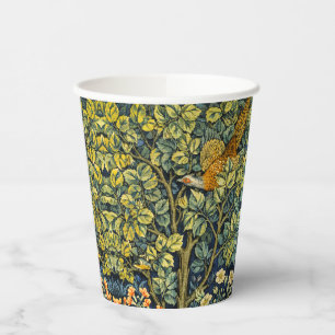 Gobelets En Papier Écureuil Vintage de Morris et Motif de fleurs