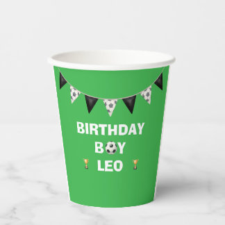 Gobelets En Papier Editable Soccer Birthday Paper Cups  - Custom Name