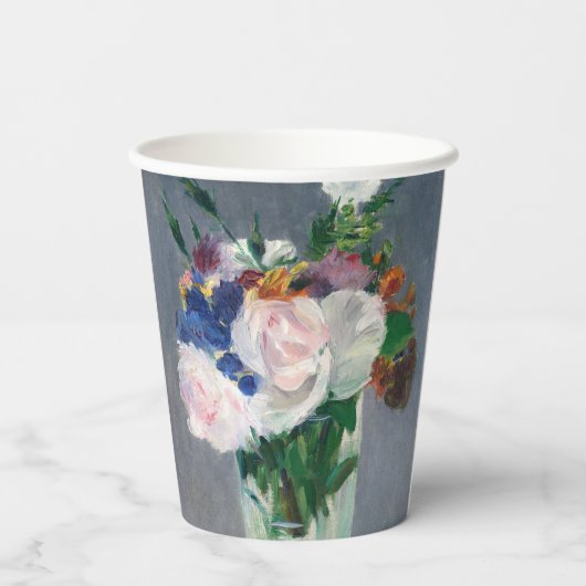 Gobelets En Papier Edouard Manet - Fleurs dans un Vase de Cristal (Verso)