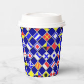 Gobelets En Papier Effet 3D À damiers Nautique Drapeaux Motif (Gauche)
