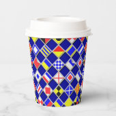 Gobelets En Papier Effet 3D À damiers Nautique Drapeaux Motif (Verso)