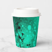 Gobelets En Papier Effet Dessin de peinture vert et noir (Verso)