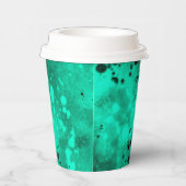 Gobelets En Papier Effet Dessin de peinture vert et noir (Droite)