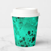 Gobelets En Papier Effet Dessin de peinture vert et noir (Recto)