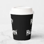 Gobelets En Papier Éffrayant Black Happy Halloween tasse de papier (Gauche)