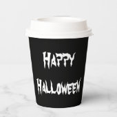 Gobelets En Papier Éffrayant Black Happy Halloween tasse de papier (Verso)