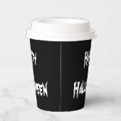 Gobelets En Papier Éffrayant Black Happy Halloween tasse de papier (Droite)