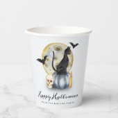 Gobelets En Papier Éffrayant Citrouille de chats Halloween (Recto)