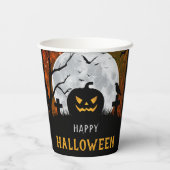 Gobelets En Papier Éffrayant Citrouille sculpté Graveyard fête d'Hall (Verso)