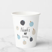 Gobelets En Papier Éffrayant | Coupes d'anniversaire | Citrouille ble (Recto)