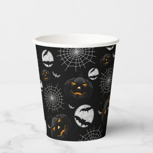 Gobelets En Papier Éffrayant Dark Halloween Motif (Recto)