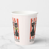 Gobelets En Papier Éffrayant et mignon - Chat noir et Citrouille (Droite)